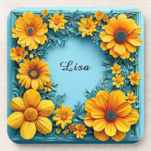 Porta-copo Elegante Quadro Floral