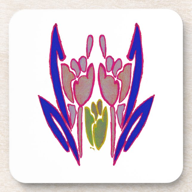 Porta-copo Elegante Rosa Watercolor Art Impressão (Frente)