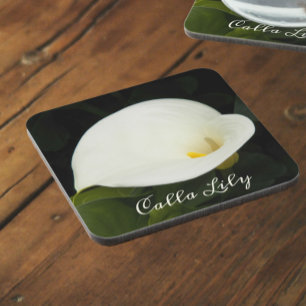 Porta-copo Elegante White Calla Lily Bloom Floral