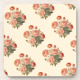 Porta-copo Elegantes Peônias Rosa Floral Vintage 