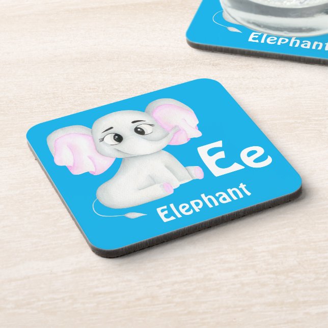 Porta-copo Elephant personalize ABC: Carta E - Adicione seu n (Left Side)