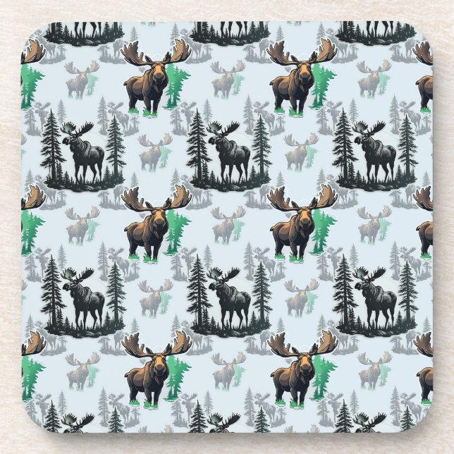 Porta-copo Elk Moose Antlers Deer Pattern Design (Frente)