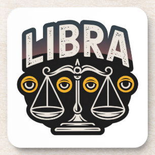 Porta-copo Emblema do Zodíaco de Libra Místico