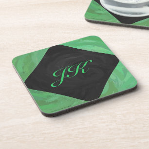 Porta-copo Emerald Cream e Black Monogram