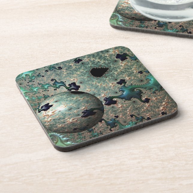 Porta-copo Emerald e Dourado Mandelbrot com o Sphere Porta co (Left Side)