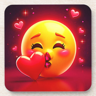 Porta-copo Emoji de Beijo: Arte de Amor e Corações