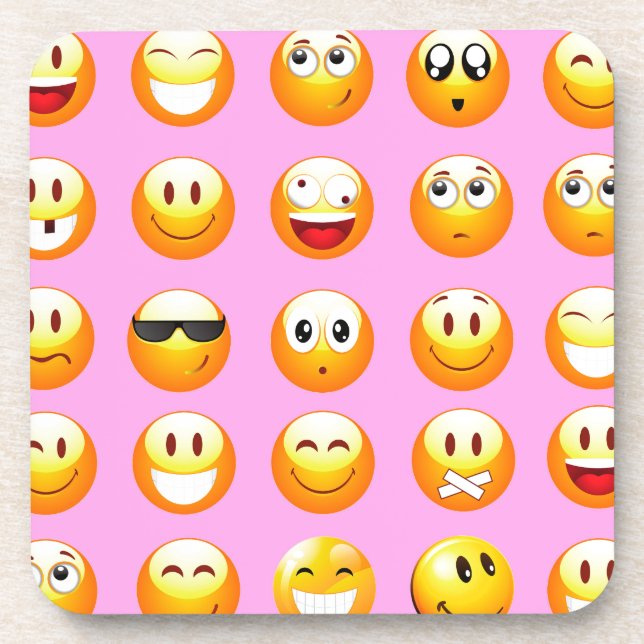 Porta-copo emoji rosa pastel (Frente)