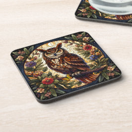 Porta-copo Encantando Arte De Vidro Arrefecida De Coruja Noct