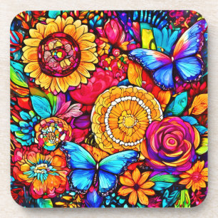 Porta-copo Encantando Borboleta Floral