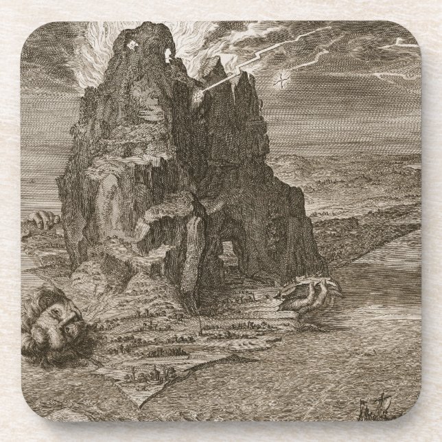 Porta-copo Enceladus enterrou debaixo de Monte Etna, 1731 (Frente)