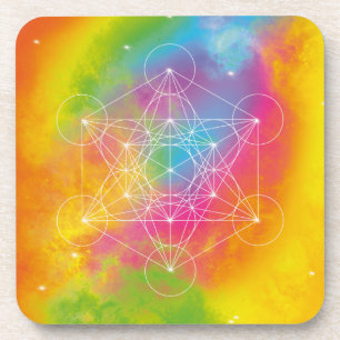 Porta-copo Energia Arco-íris – Geometria Sagrada do Cubo de M