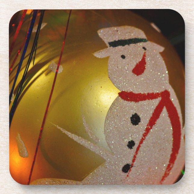 Porta-copo Enfeite de Homem de Neve Geado (Frente)