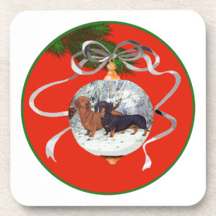 Porta-copo Enfeite de Natal de Dachshunds