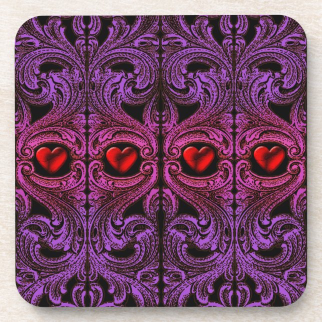 Porta-copo Enfeite Roxo Goth com Coração (Frente)