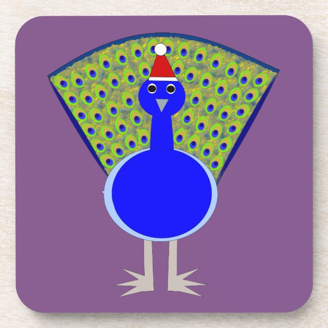 Porta-copo Engraçado Peacock de Natal (Frente)