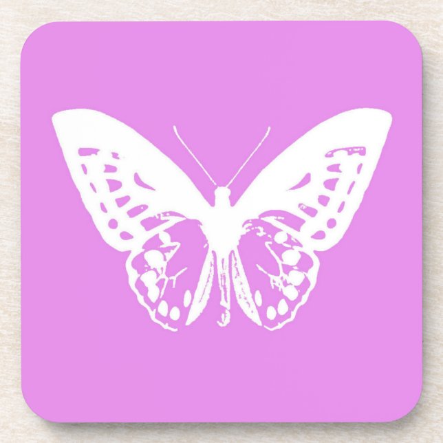 Porta-copo Esboço da borboleta, orquídea e branco (Frente)