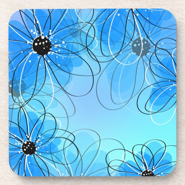 Porta-copo Esboço Floral Fofo com Aquarelas (Frente)