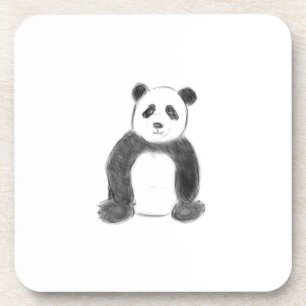 Porta-copo Esboço preto e branco do panda