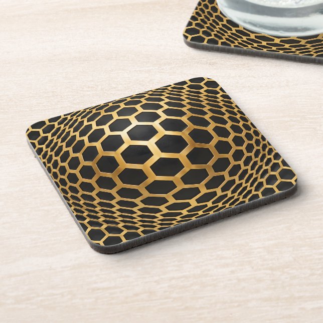 Porta-copo Esfera de Hexágono Dourado (Left Side)