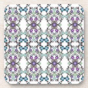 Porta-copo Espantoso Olho das Flores Violetas Azuis