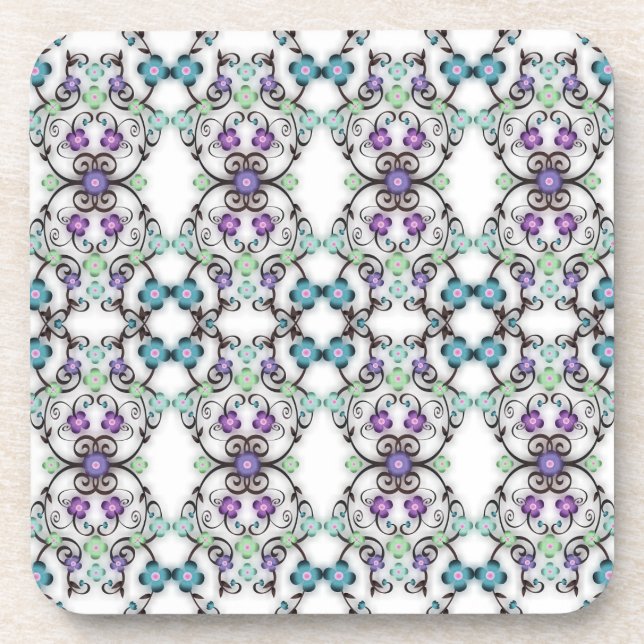 Porta-copo Espantoso Olho das Flores Violetas Azuis (Frente)