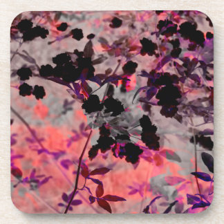 Porta-copo Espelho das flores pretas vermelhas Arte design