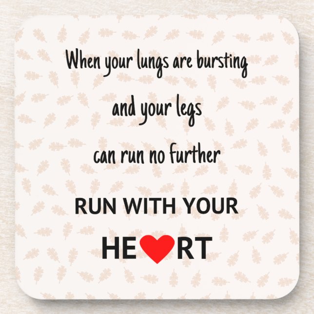 Porta-copo Esportes motivacionais em marcha, citação marrom (Frente)