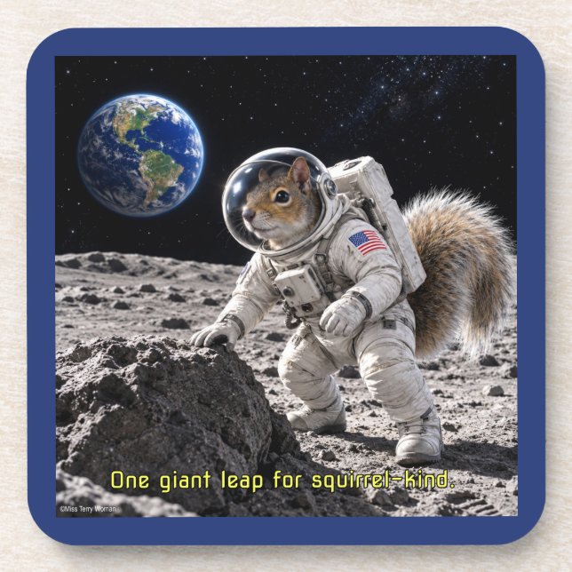 Porta-copo Esquilo no Espaço (Frente)