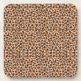 Porta-copo Estampa de leopardo laranja e marrom