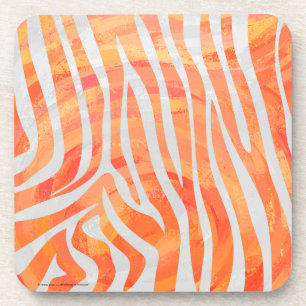 Porta-copo Estampa de zebra laranja e branco