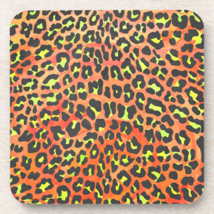 Porta-copo Estampa Laranja e Amarelo de Leopardo
