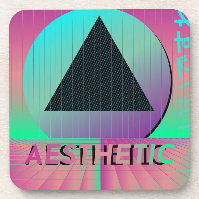 Porta-copo estética vaporwave (Frente)