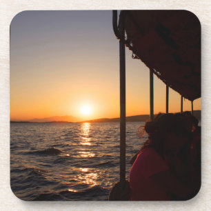 Porta-copo Estilo de vida no mar Egeu no pôr do sol no verã
