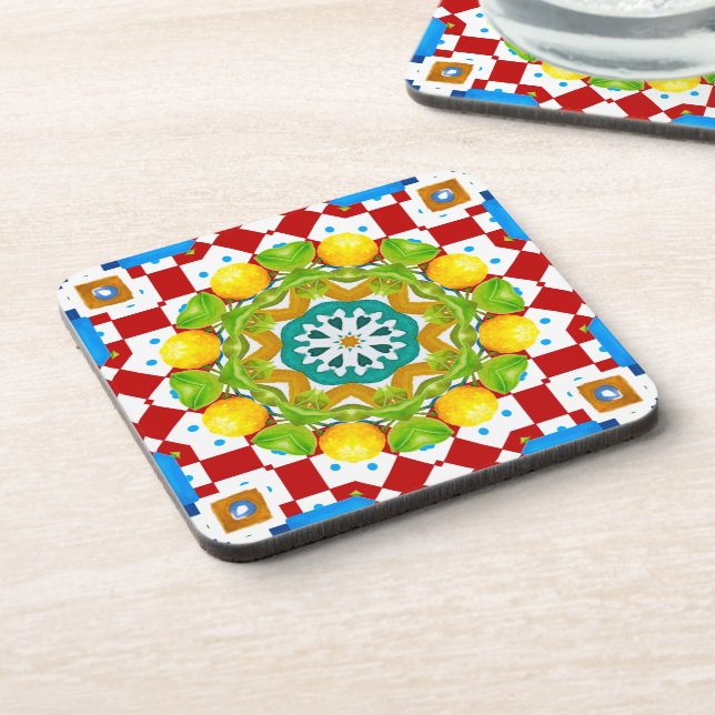 Porta-copo Estilo italiano,azulejos,majolica Impressão de tud (Left Side)