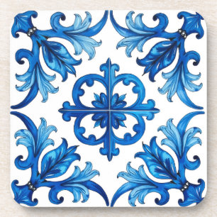 Porta-copo estilo italiano,Mediterrâneo,mosaico,azul,