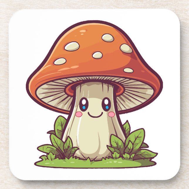 Porta-copo Estilo kawaii fofo, Caça de cogumelos (Frente)