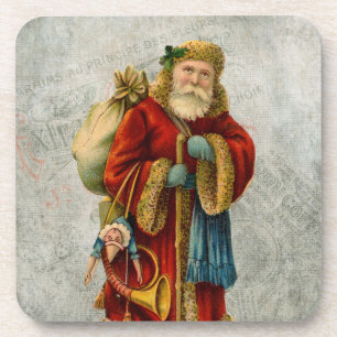 Porta-copo Estilo Vintage Pai Natal Papai Noel