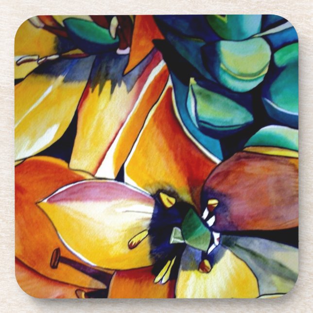 Porta-copo Estrela Amarela de Bethlehem flor aquarela (Frente)