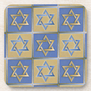 Porta-copo Estrela Azul Dourada de David Art Panels