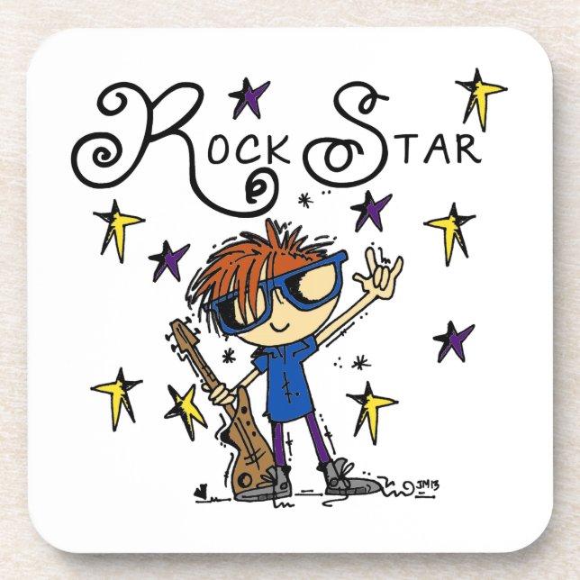 Porta-copo Estrela do rock do menino do Redhead (Frente)