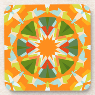 Porta-copo Estrela Verde Brilhante, Vibrante Laranja, Kitsch