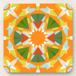 Porta-copo Estrela Verde Brilhante, Vibrante Laranja, Kitsch 