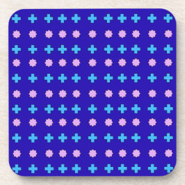 Porta-copo Estrelas de Lavanda e Cruzes Azul Claro em Azul Es
