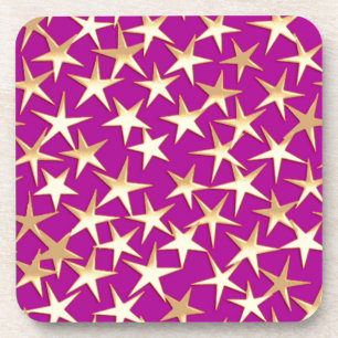 Porta-copo Estrelas douradas em roxo ametista