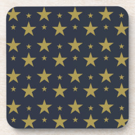 Porta-copo Estrelas Douradas no Azul Naval – Elegante e Atemp