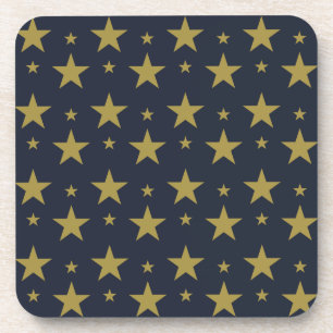 Porta-copo Estrelas Douradas no Azul Naval – Elegante e Atemp
