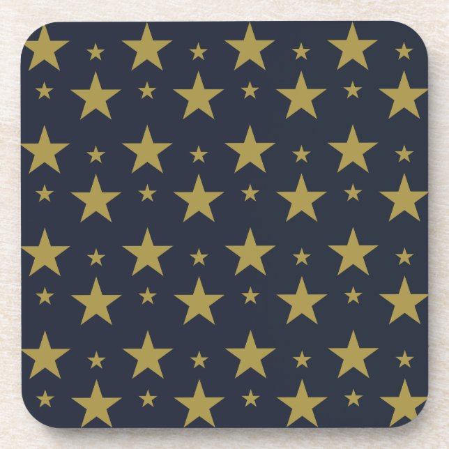 Porta-copo Estrelas Douradas no Azul Naval – Elegante e Atemp (Frente)