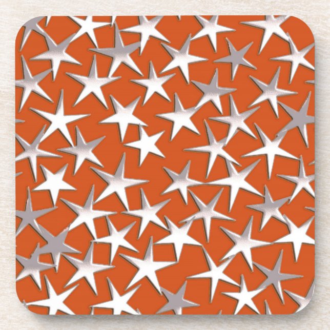 Porta-copo Estrelas prateadas em cobre (Frente)
