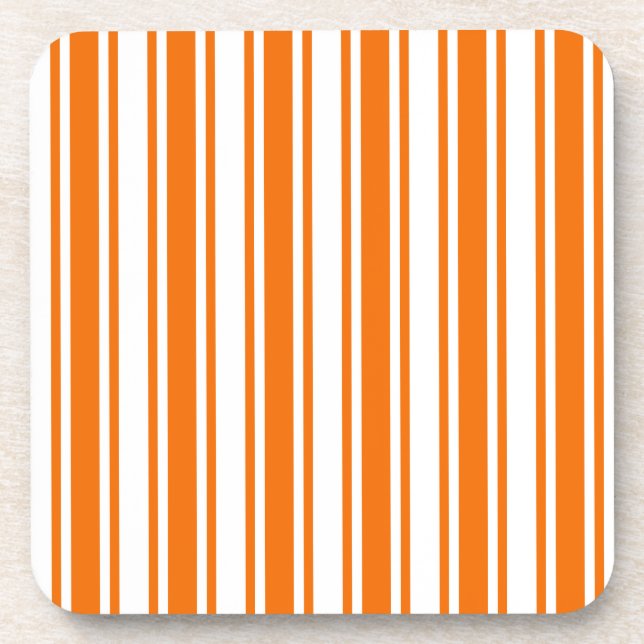 Porta-copo Estrias de cor laranja e branca (Frente)