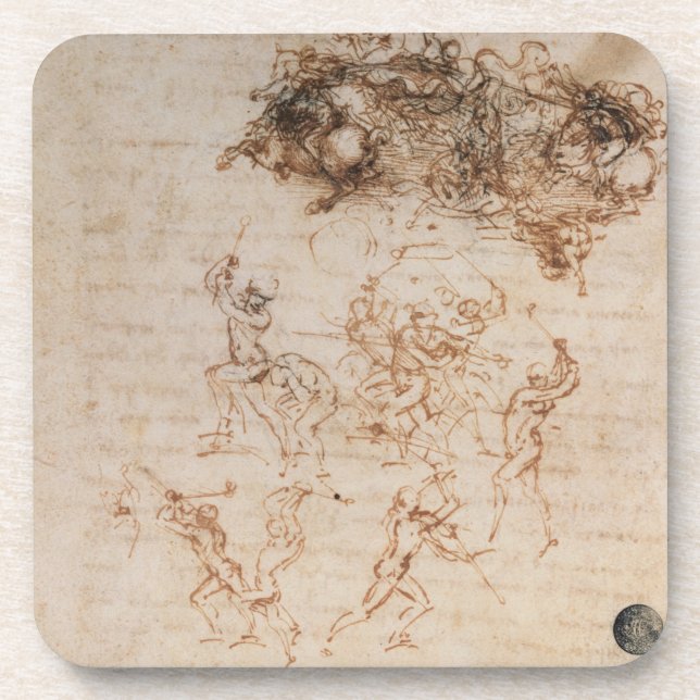 Porta-copo Estudo dos cavaleiro no combate e dos soldados de (Frente)